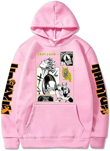 Anime Haikyuu Hoodie - Unisex Hooded Sweatshirt Harajuku Streetwear Karasuno High School Pullover Hooded Tops Sportswear