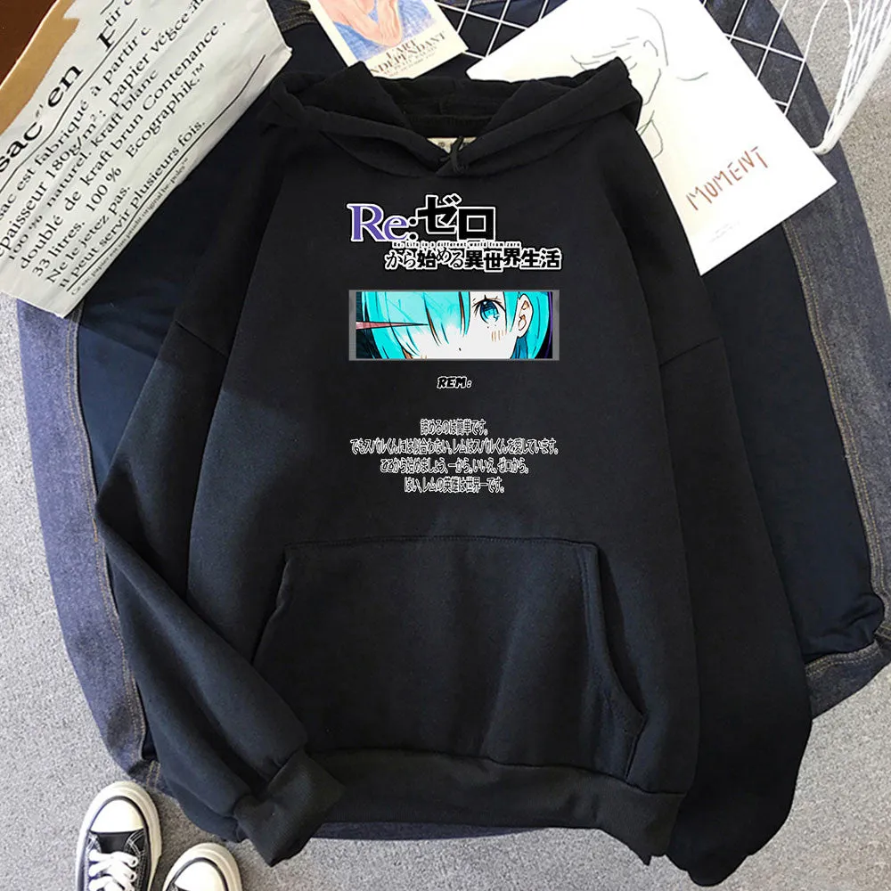 Anime Re ZERO Starting Life In Another World Kawaii Rem Hoodies Funny Cartoon Casual Sweatshirt