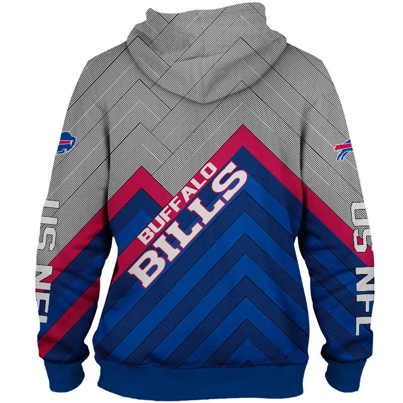 Buffalo Bills NFL Rugby Team Printed Zip Up Hoodie