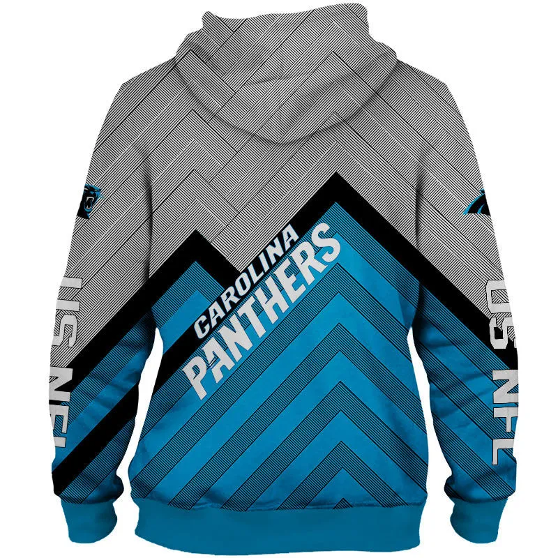 Carolina Panthers NFL Rugby Team Printed Zip Up Hoodie