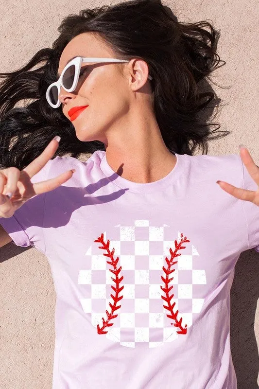 Checkered Baseball Graphic Tee
