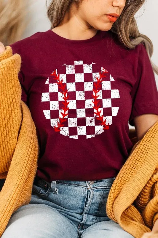 Checkered Baseball Graphic Tee