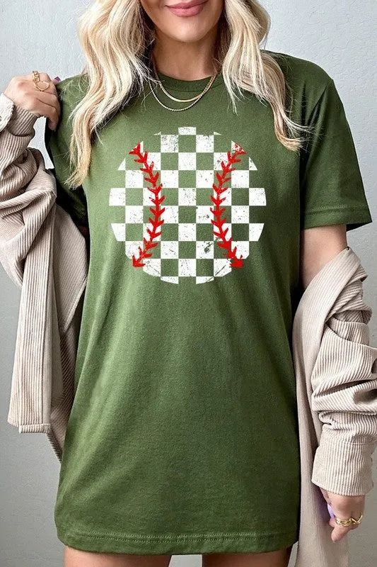 Checkered Baseball Graphic Tee