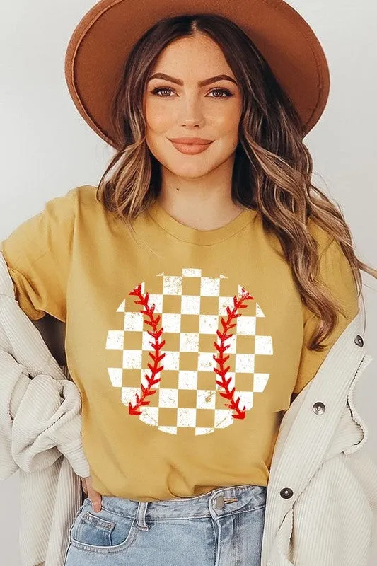 Checkered Baseball Graphic Tee