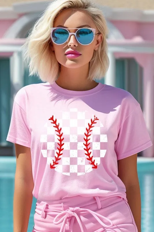 Checkered Baseball Graphic Tee