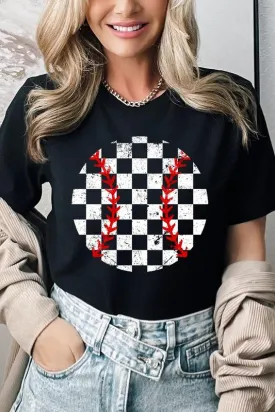 Checkered Baseball Graphic Tee