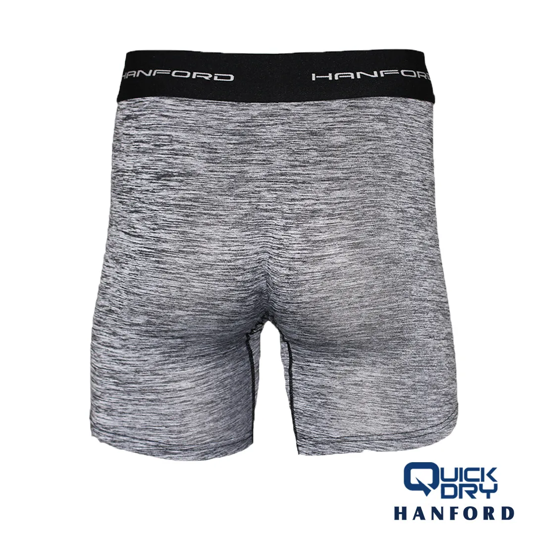 Hanford Athletic Men Quick Dry Compression Knee Length - Black Cation (Single Pack)