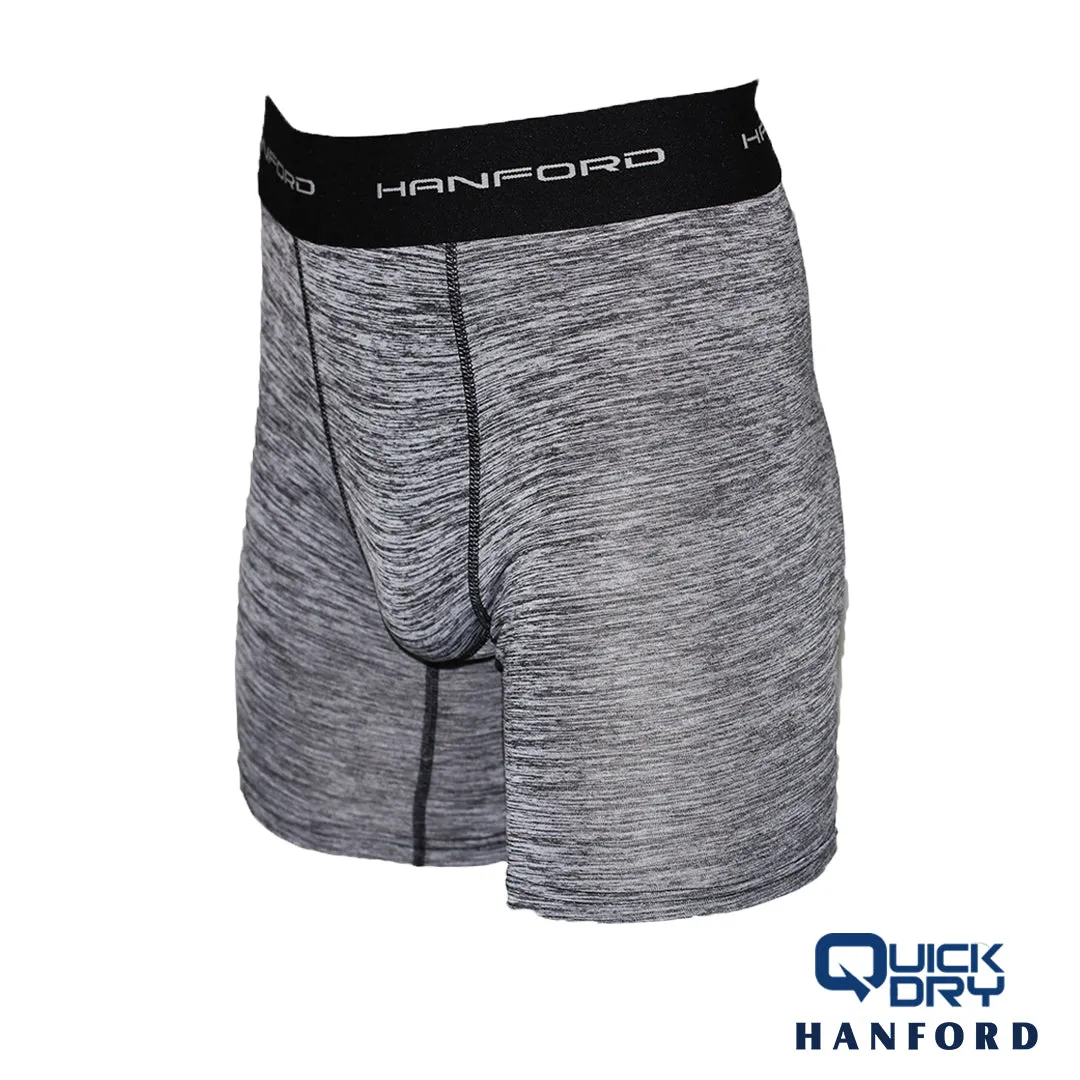 Hanford Athletic Men Quick Dry Compression Knee Length - Black Cation (Single Pack)