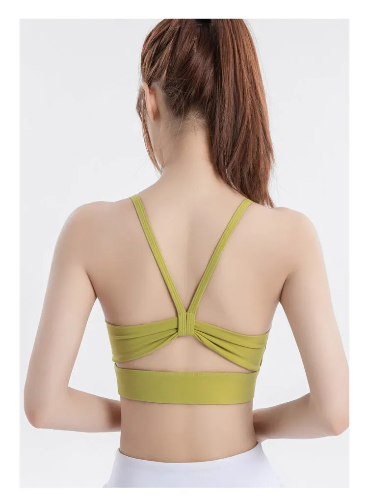 High Strength Hollow Beauty Back Fitness Bra Custom Logo Women Shockproof Running Naked Sense Sports Breathable Yoga Bra