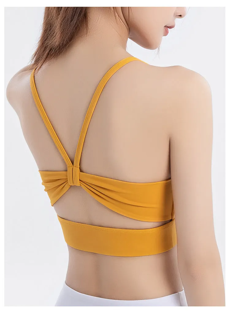 High Strength Hollow Beauty Back Fitness Bra Custom Logo Women Shockproof Running Naked Sense Sports Breathable Yoga Bra
