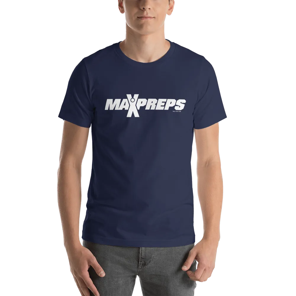 MaxPreps Logo White Adult Short Sleeve T-Shirt