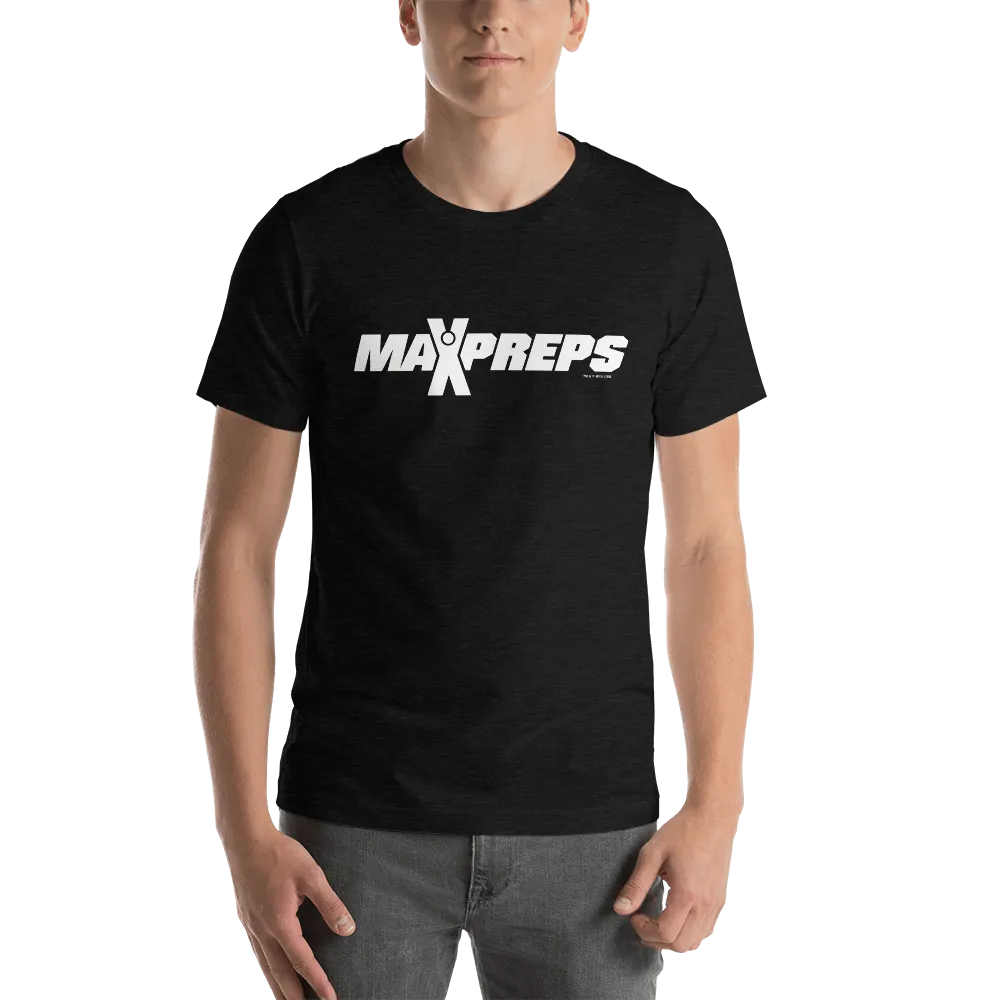 MaxPreps Logo White Adult Short Sleeve T-Shirt