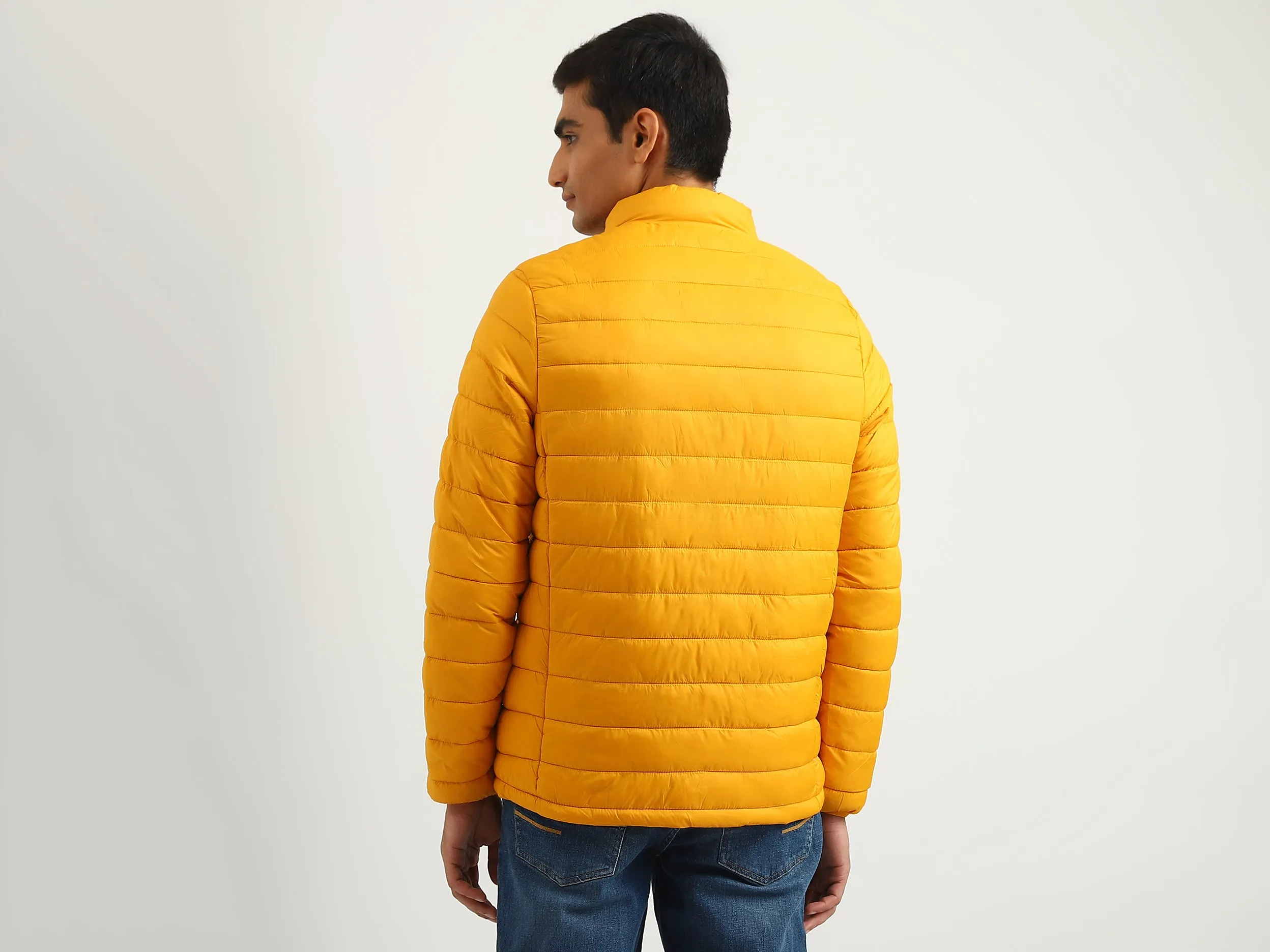 Men Quilted High Neck Jacket