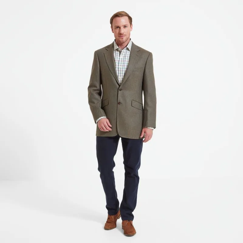 Schoffel Belgrave Tweed Mens Sports Jacket - Loden Green Herringbone Tweed