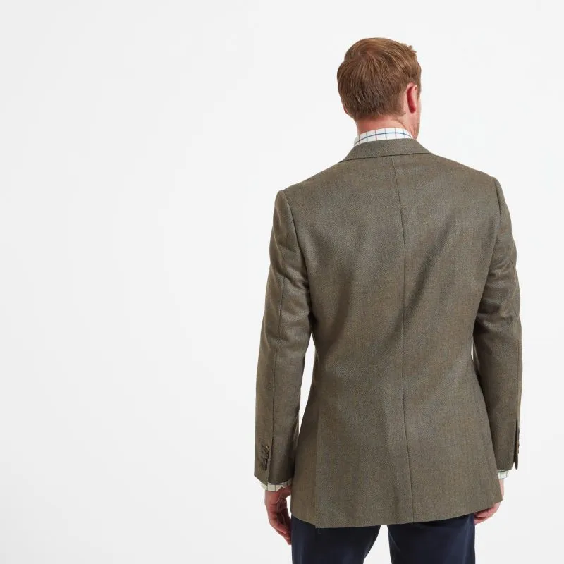 Schoffel Belgrave Tweed Mens Sports Jacket - Loden Green Herringbone Tweed