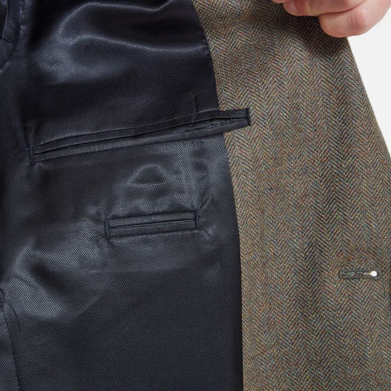 Schoffel Belgrave Tweed Mens Sports Jacket - Loden Green Herringbone Tweed