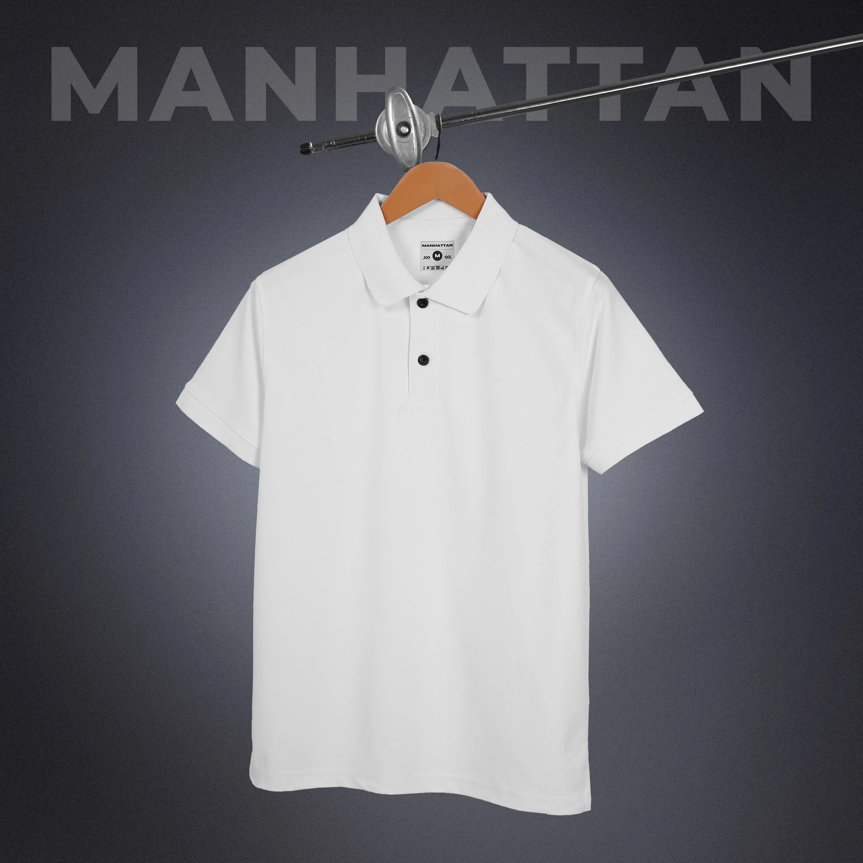 Sports Dry Fit White Polo T Shirts (Poly Cotton)