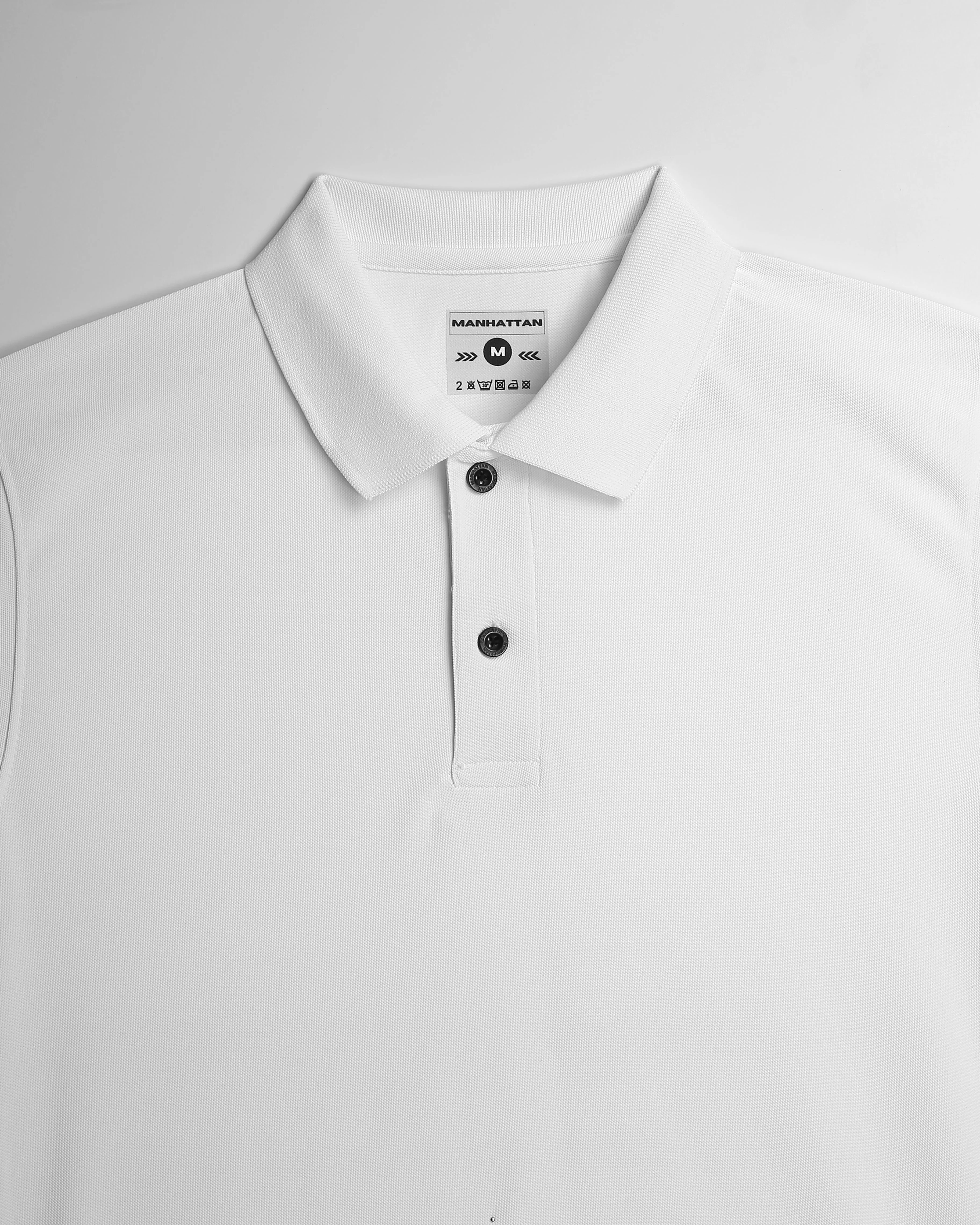Sports Dry Fit White Polo T Shirts (Poly Cotton)
