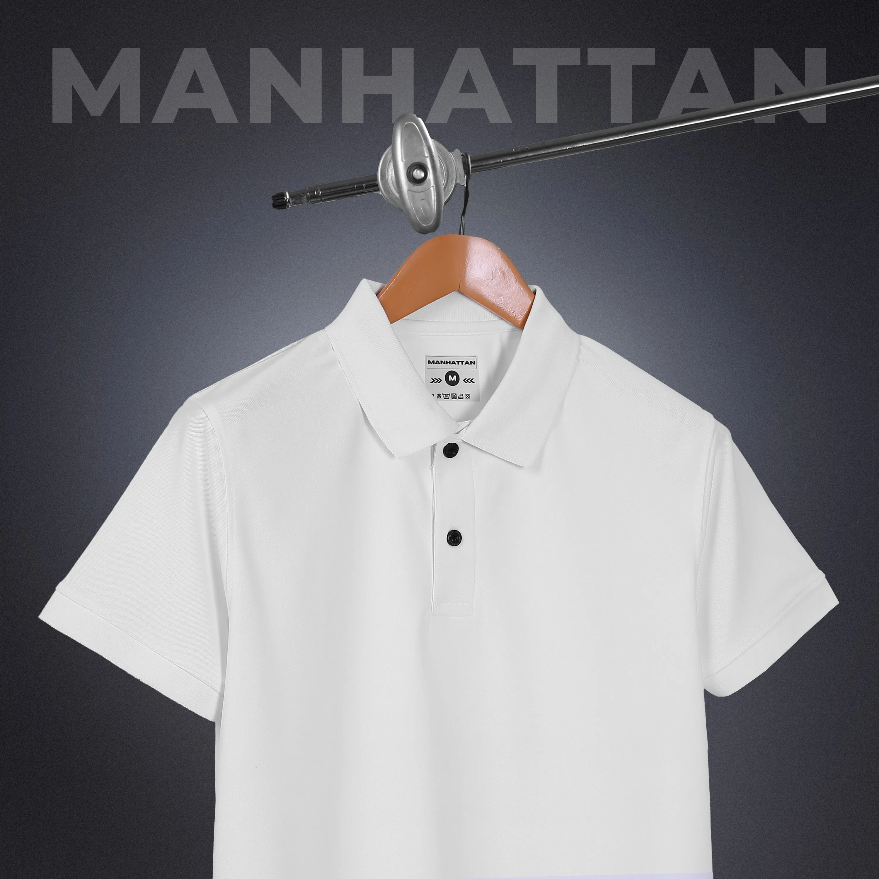 Sports Dry Fit White Polo T Shirts (Poly Cotton)