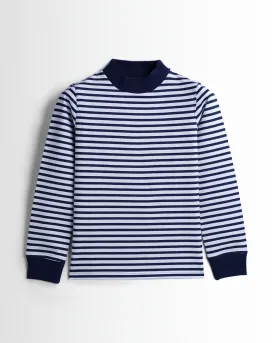 Womens Hineck Striped Sweatshirts (Navy/White)
